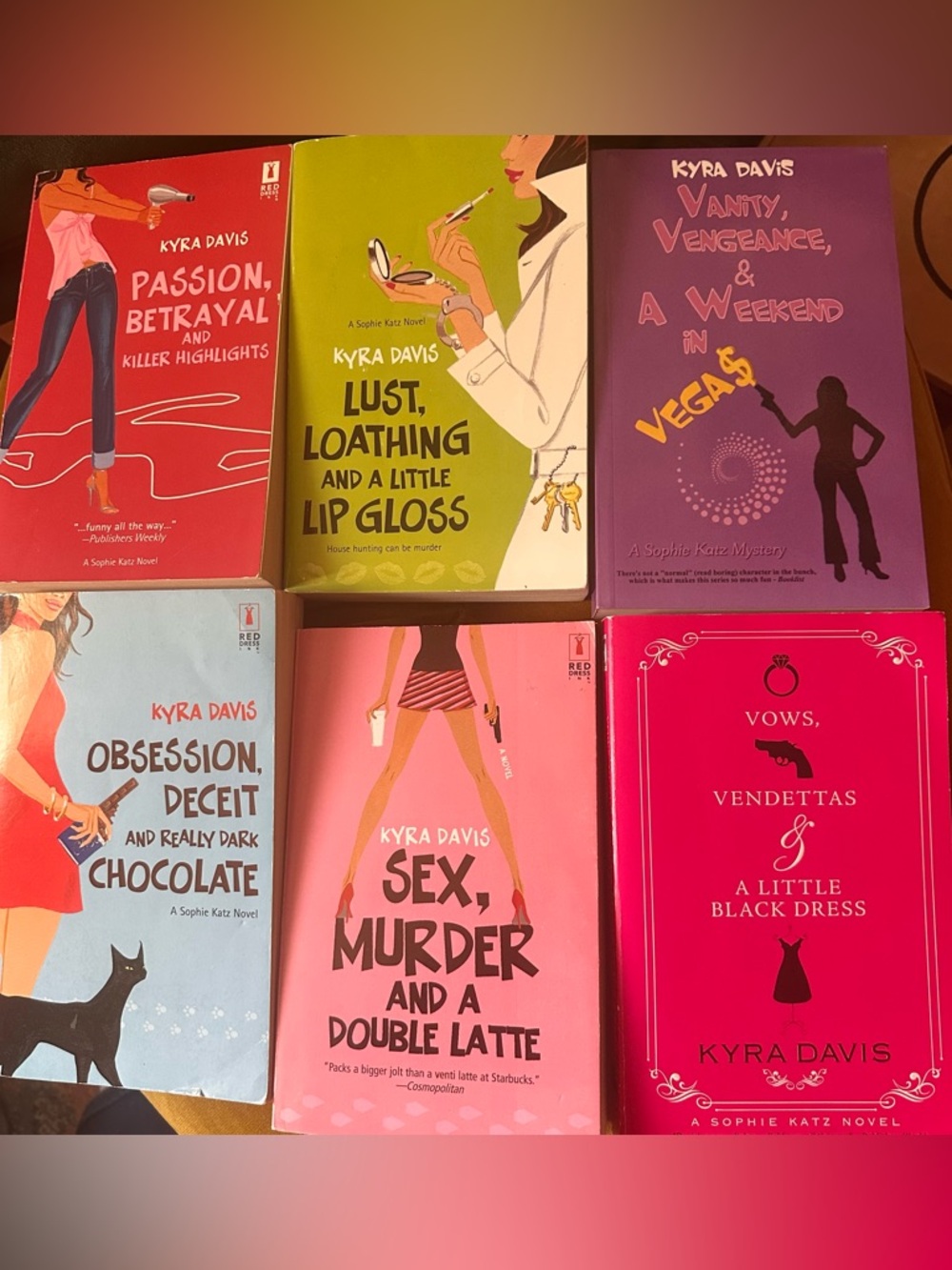 Kyra Davis 6 Book Series - Sophie Katz Paperback Book Set - good used condition
